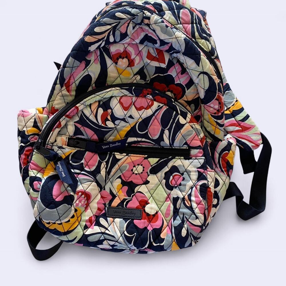 Retired Vera Bradley Mod Paisley Quilted Cotton Compact Backpack Excellent